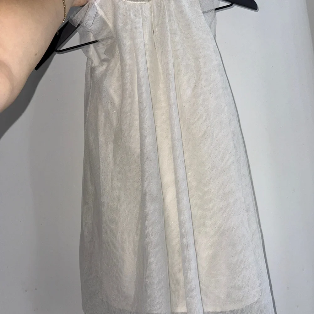 2/$15 H&M Kids White Sleeveless Dress with Silver Sparkle
